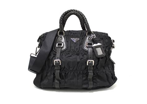 prada black nylon gaufre shoulder bag|Prada nylon purses.